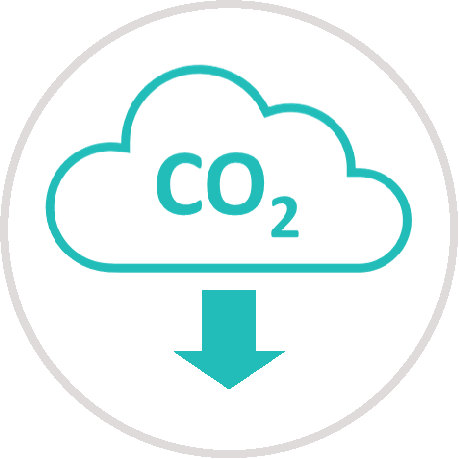 carbon emission icon circle frame